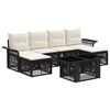 vidaXL Gartensofa-set 7 stk. Schwarz und Cremewei&szlig; Poly-Rattan