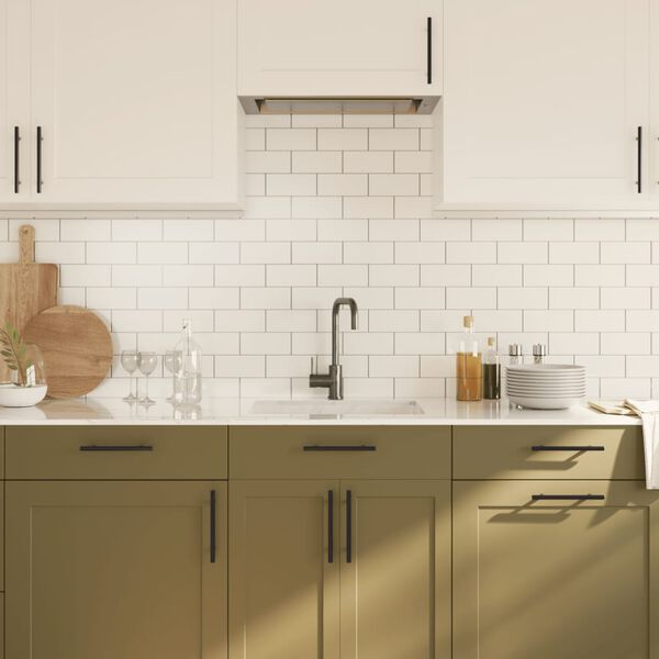 vidaXL M&ouml;belgriffe 10 Stk. Schwarz 128 mm Edelstahl