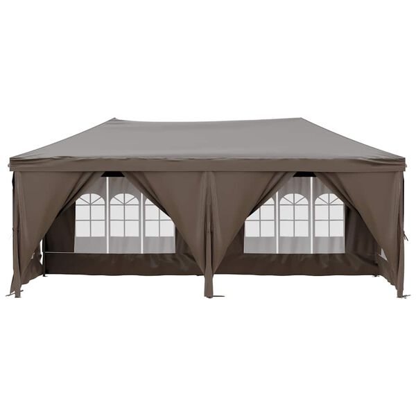 vidaXL Partyzelt Faltbar mit Seitenwänden Taupe 3x6 m