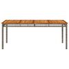 vidaXL Gartentisch Grau 180x90x75 cm Poly Rattan Akazienholz
