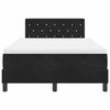 vidaXL LED Boxspringbett mit Matratze Schwarz 120 x 190 cm Samt