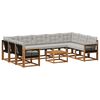 vidaXL Outdoor-Sofagarnitur 10 Stk. Natur und Hellgrau