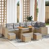 vidaXL Gartensofa-set mit Kissen 10 pcs Beige und Hellgrau Poly-Rattan