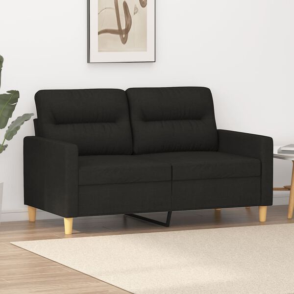 vidaXL 2-Sitzer-Sofa Schwarz 120 cm Stoff