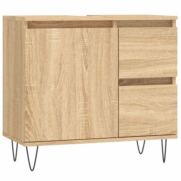 vidaXL Badschrank Sonoma-Eiche 65x33x60 cm Holzwerkstoff
