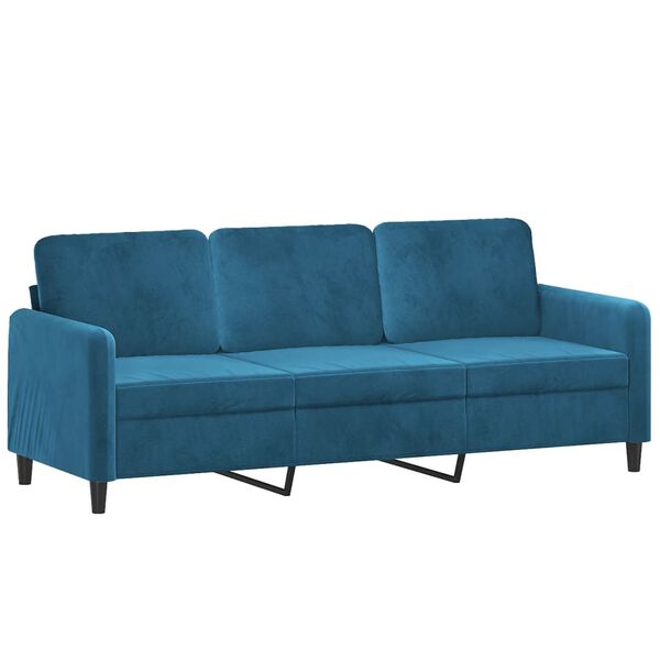 vidaXL 3-Sitzer-Sofa Blau 180 cm Samt