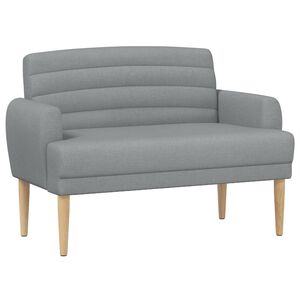 vidaXL Zweisitzer mit Knopfheftung Hellgrau 116 x 67 x 80 cm Stoff