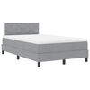 vidaXL Boxspringbett mit Matratze Hellgrau 120 x 200 cm Stoff