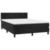 vidaXL Boxspringbett mit Matratze Schwarz 140x190 cm Samt