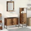 vidaXL Badezimmerm&ouml;bel-Set mit Regal mit T&uuml;r 3 pcs Braun Holzwerkstoff