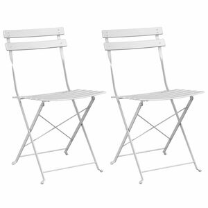 vidaXL Gartenklappstuhl 2 pcs Wei&szlig; 42 x 46 x 82cm Metall
