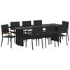 vidaXL Garten Essgruppe 9 pcs Schwarz Poly-Rattan