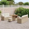 vidaXL Garten-Sofa-Set mit Kissen mit Speicher 9 pcs Beige und Creme