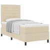 vidaXL Boxspringbett mit Matratze mit Kopfteil Creme 90 x 200 cm Stoff
