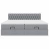 vidaXL Ottoman-Bett mit Matratzen Hellgrau 200x200 cm Stoff