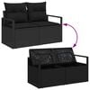 vidaXL Gartensofa-set mit Speicher 7 pcs Schwarz Poly-Rattan