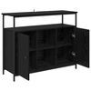 vidaXL Sideboard Schwarz Eichen-Optik 100 x 35 x 80 cm Holzwerkstoff