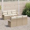 vidaXL Gartensofa-set mit Kissen 7 pcs Beige Poly-Rattan