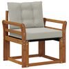 vidaXL Outdoor-Sofa Massivholz Akazie Nat&uuml;rlich und Hellgrau