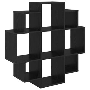 vidaXL Wandregal Schwarze Eiche 90 x 25 x 90 cm Holzwerkstoff