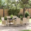 vidaXL Garten Essgruppe mit Kissen 7 pcs Beige Poly-Rattan