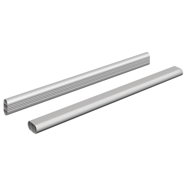 vidaXL Kleiderstange 2 pcs Silber 764 x 15 x 29 mm Aluminiumlegierung