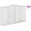 vidaXL Gabionen mit Hochbogen 30 Stk 300x50x180/200cm Verzinktes Eisen