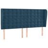 vidaXL Kopfteil mit Ohren Dunkelblau 203x23x118/128 cm Samt