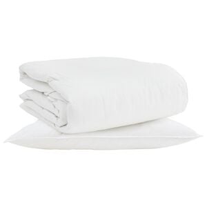 vidaXL 2-in-1 Bettdecke mit Kissen 2 stk. Wei&szlig; Daunenfeder