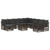 vidaXL Gartensofa-set 12 stk. Grau Poly-Rattan