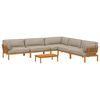 vidaXL Sofa Set mit Kissen Uni 6 pcs Taupe Massivholz Akazie
