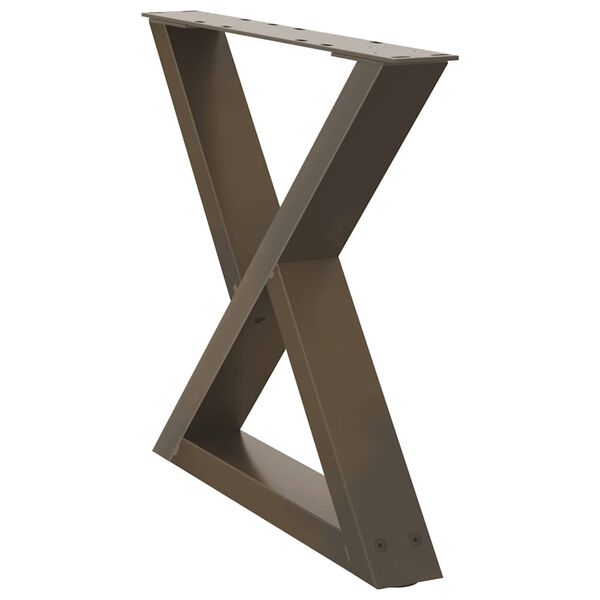 vidaXL Couchtischbeine 2 Stk. Naturstahl 50x(42-43,3) cm Stahl