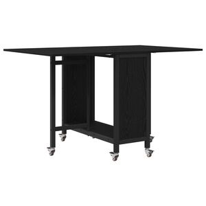 vidaXL Faltbarer Esstisch mit Rollen 130 x 80 x 76,5 cm Holzwerkstoff