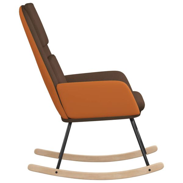 vidaXL Schaukelstuhl Braun Stoff