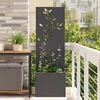 vidaXL Garten Sichtschutz-Leinwand Floral Schwarz 50 x 140 cm