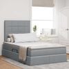 vidaXL Bett mit Stauraum und LED Hellgrau 120 x 200 cm Polyester