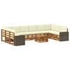 vidaXL Outdoor-Sofagarnitur 11 pcs Natur und Creme Polyester