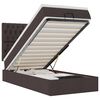 vidaXL Ottoman-Bett mit Matratze & LEDs Dunkelbraun 90x190 cm Stoff