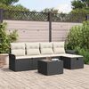 vidaXL Gartensofa-set mit Kissen 6 pcs Schwarz und Creme Poly-Rattan