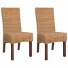 vidaXL Esszimmerst&uuml;hle 2 Stk. Braun Nat&uuml;rliches Rattan