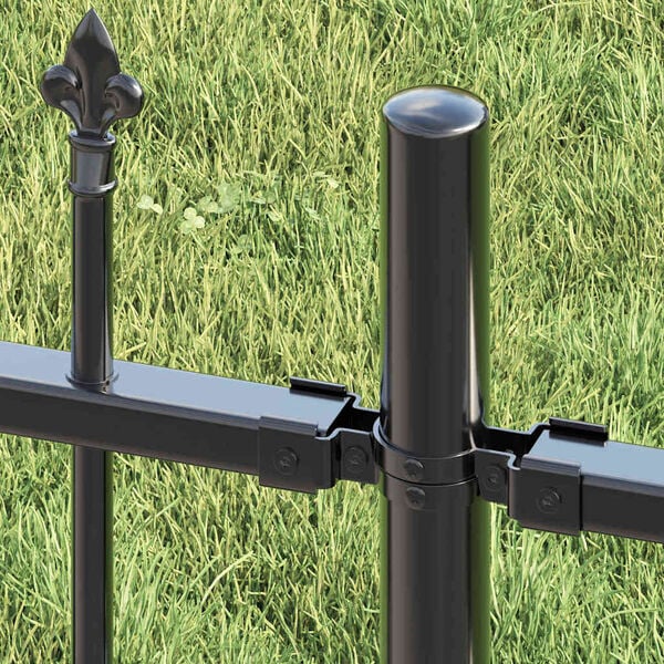 vidaXL Gartenzaun Grau 215 cm Pulverbeschichteter Stahl