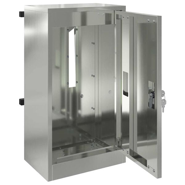 vidaXL Briefkasten mit T&uuml;r Schwarz 30 x 20 x 55 cm Verzinkter Stahl