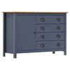 vidaXL Sideboard Hill Grau 120x40x80 cm Massivholz Kiefer