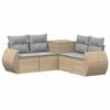 vidaXL Sofa Set 5 stk. Beige und Hellgrau Polyrattan und Stahl