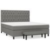 vidaXL Boxspringbett mit Matratze Dunkelgrau 160x200 cm Stoff