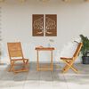 vidaXL Klapp Bistro Set 3 pcs Braun Massivholz Akazie