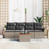 vidaXL Gartensofa-set mit Kissen 5 pcs Grau Poly-Rattan