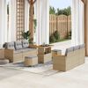 vidaXL Gartensofa-set mit Kissen 11 pcs Beige und Hellgrau Poly-Rattan
