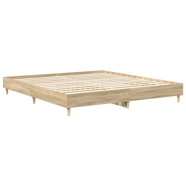 vidaXL Bettgestell ohne Matratze Sonoma-Eiche 180x200 cm Holzwerkstoff