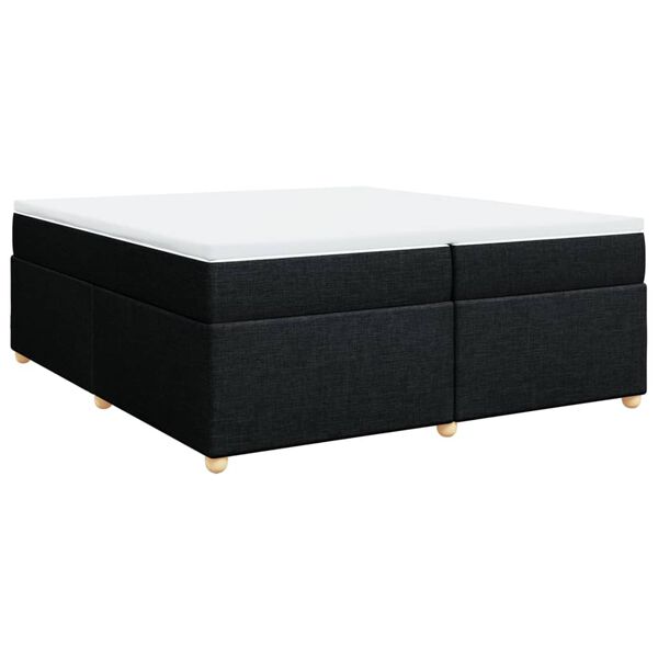vidaXL Boxspringbett mit Matratze Schwarz 200x200 cm Stoff